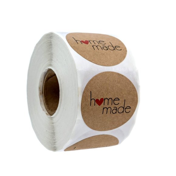 500 Home Made Kraft wafer Stickers labels - Picture 5 of 6